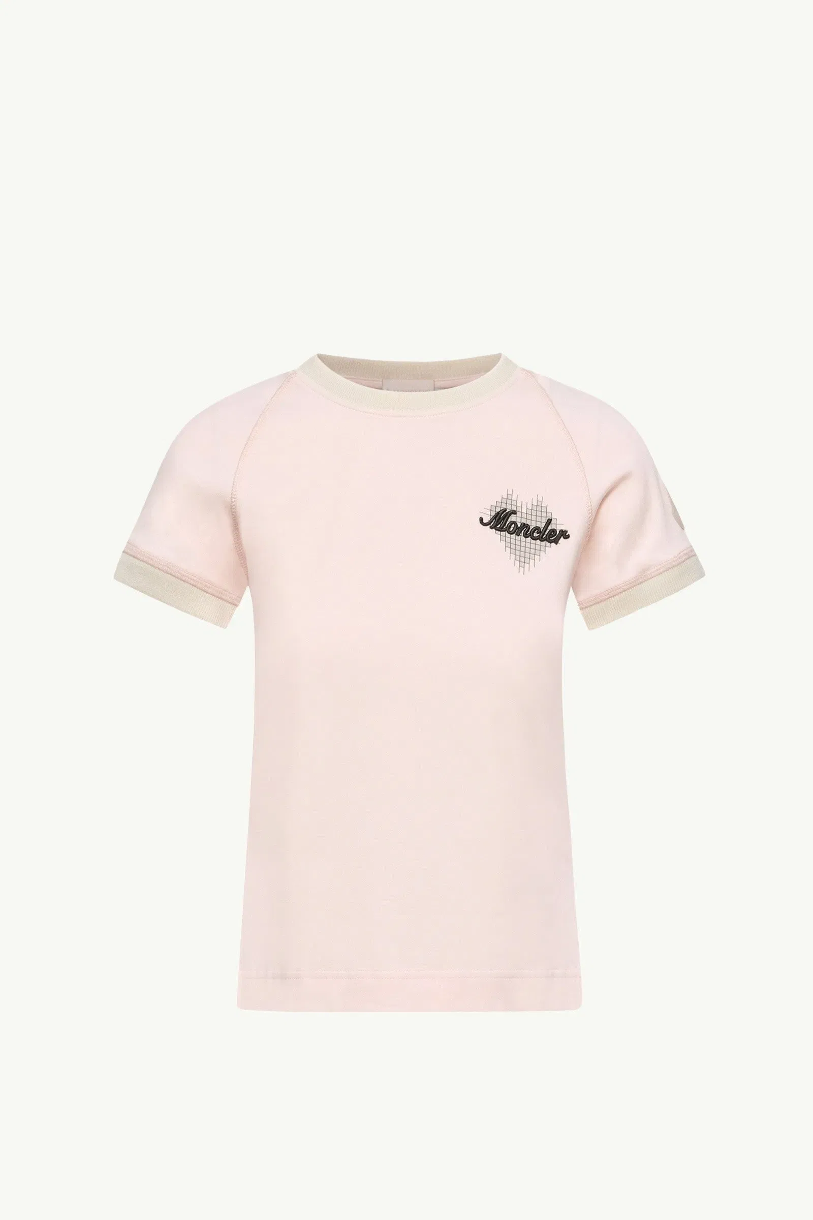 Moncler Heart Logo Cotton T-Shirt Light Pink Light Pink