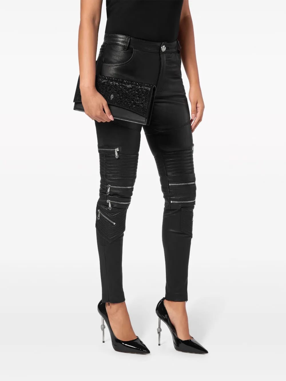 crystal-embellished skull crossbody bag
