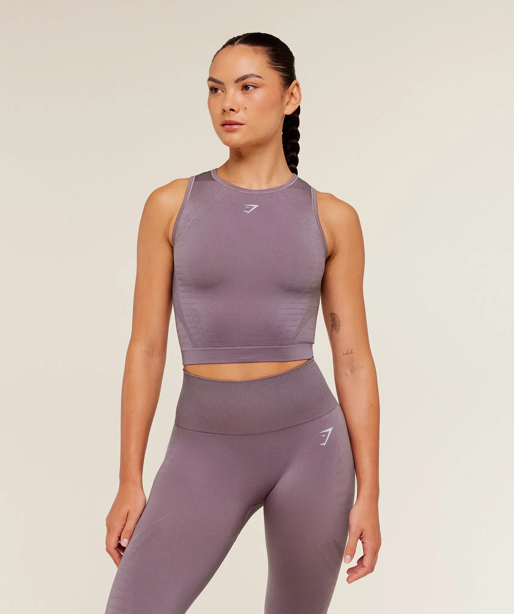Gymshark Running Seamless Tank - Dusk Purple/Walnut Mauve