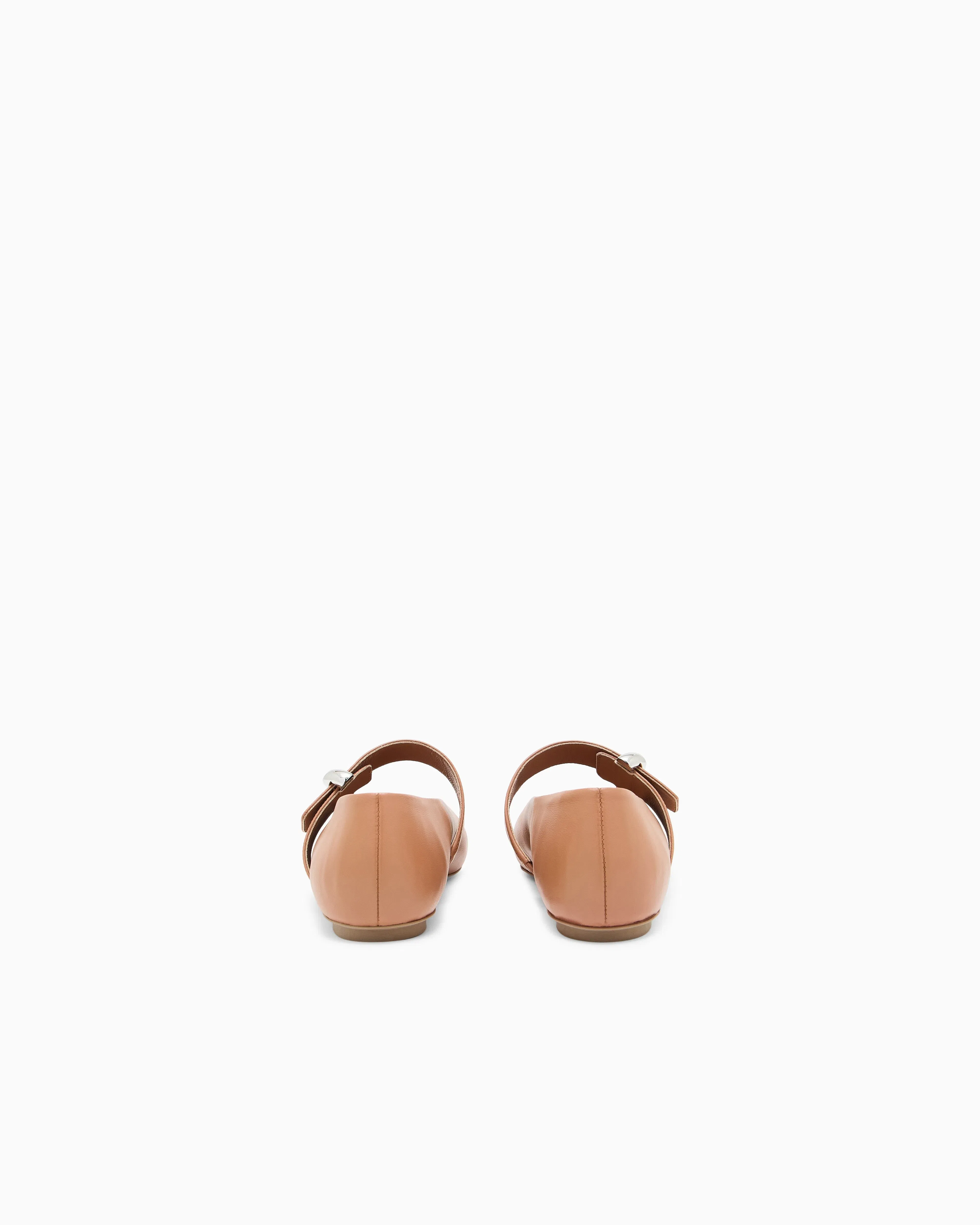 Emporio Armani Nappa-Leather Ballerinas Beige