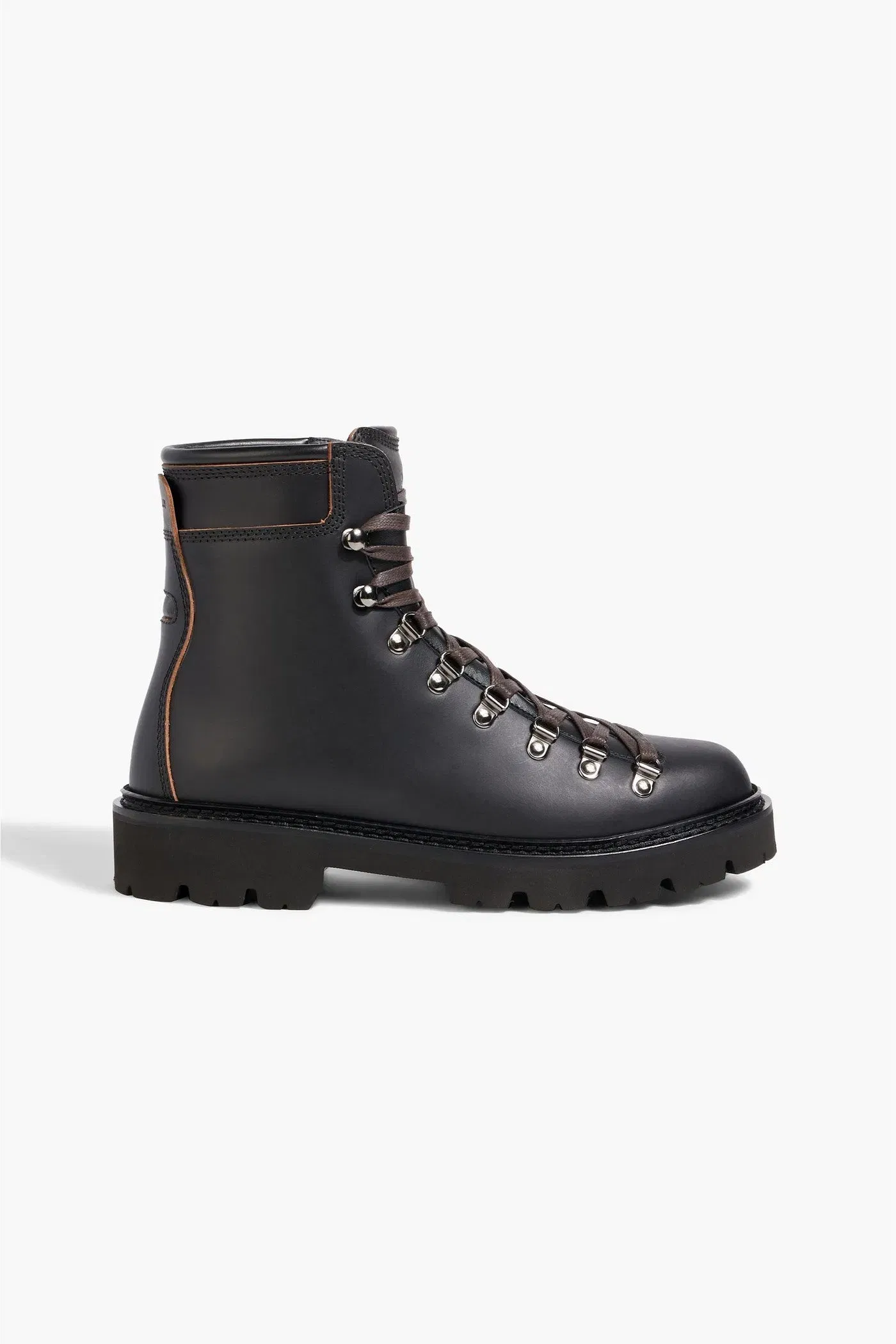 Bally Wardel Leather Combat Boots Black Women's