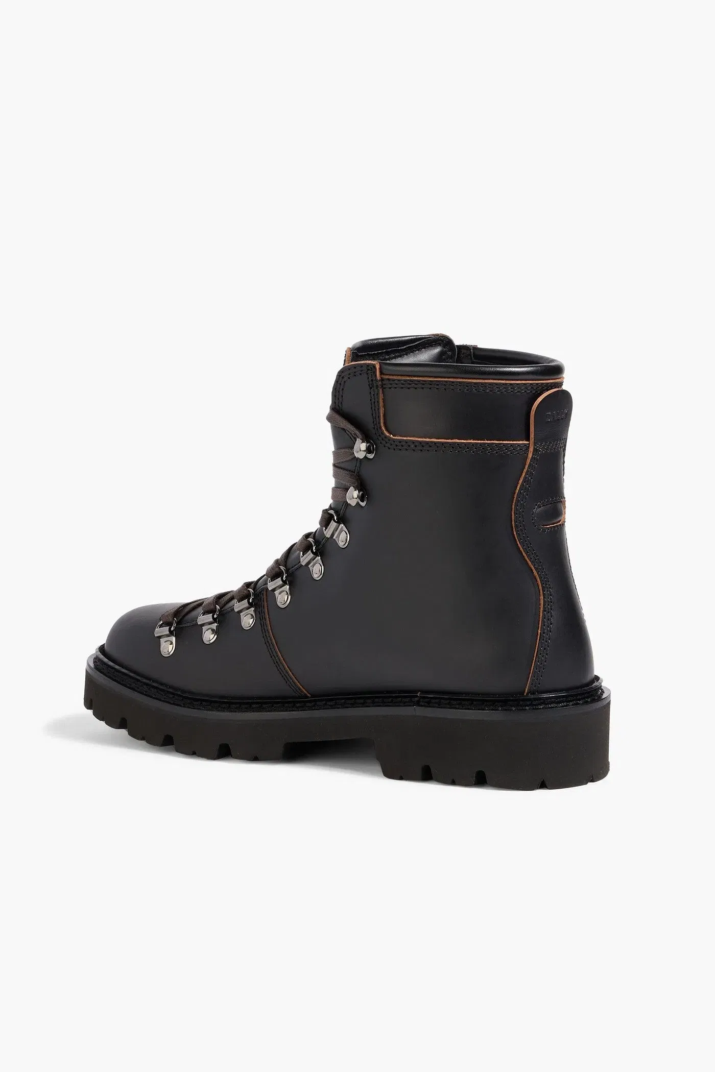 Bally Wardel Leather Combat Boots Black Women's