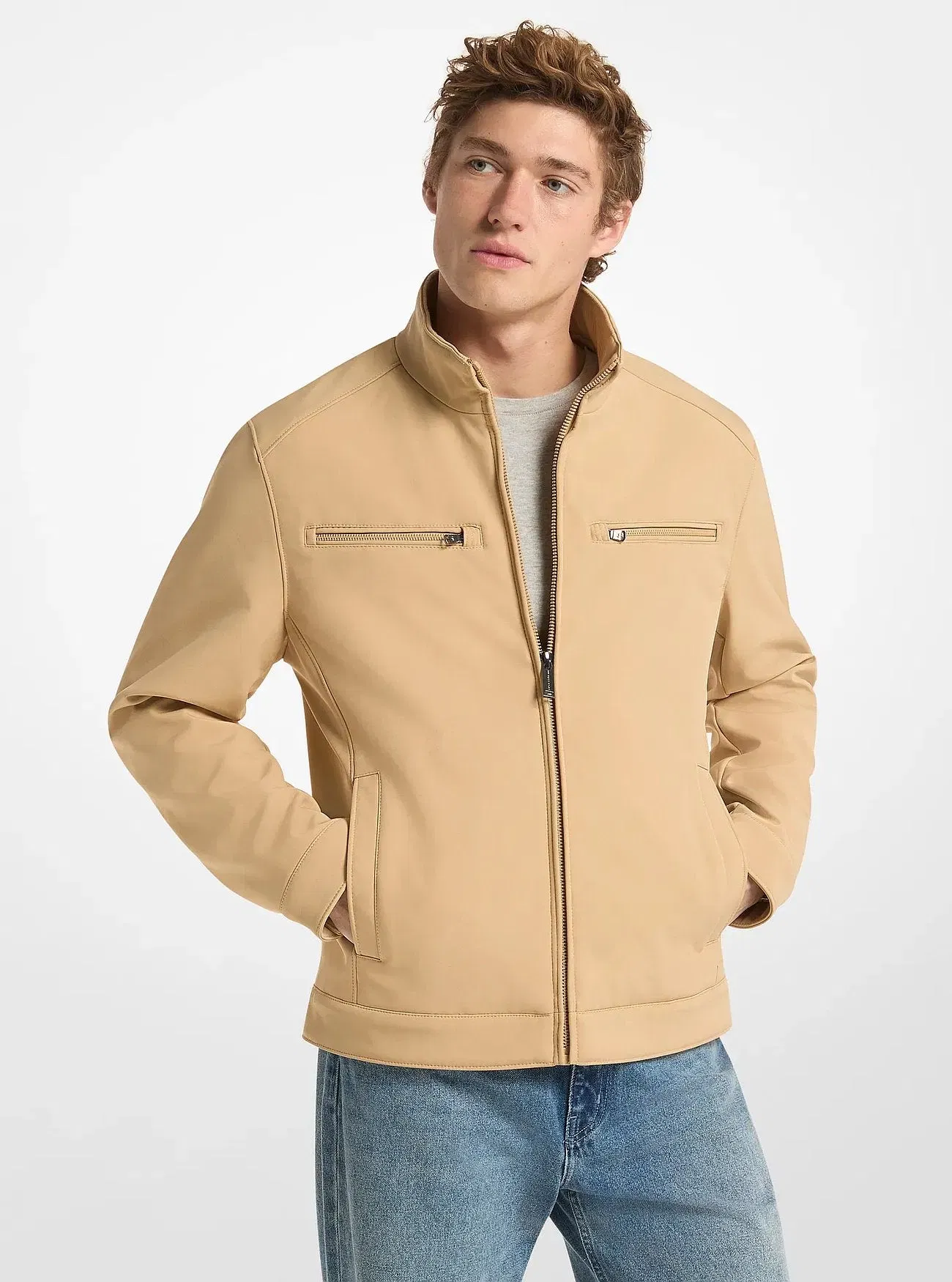 Michael Kors Zip-Up Jacket CAMEL