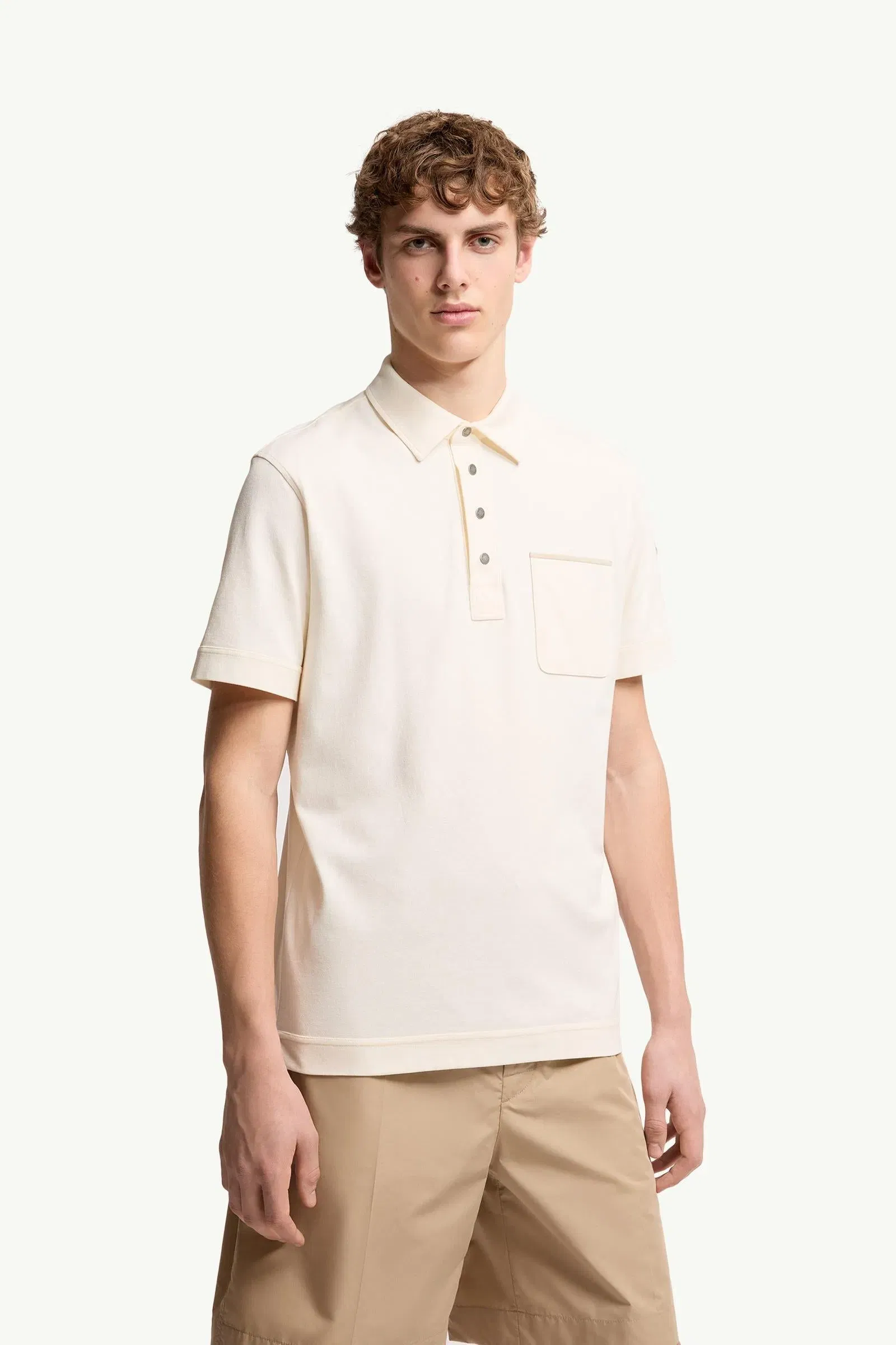 Moncler Cotton Piquet Polo Shirt White White