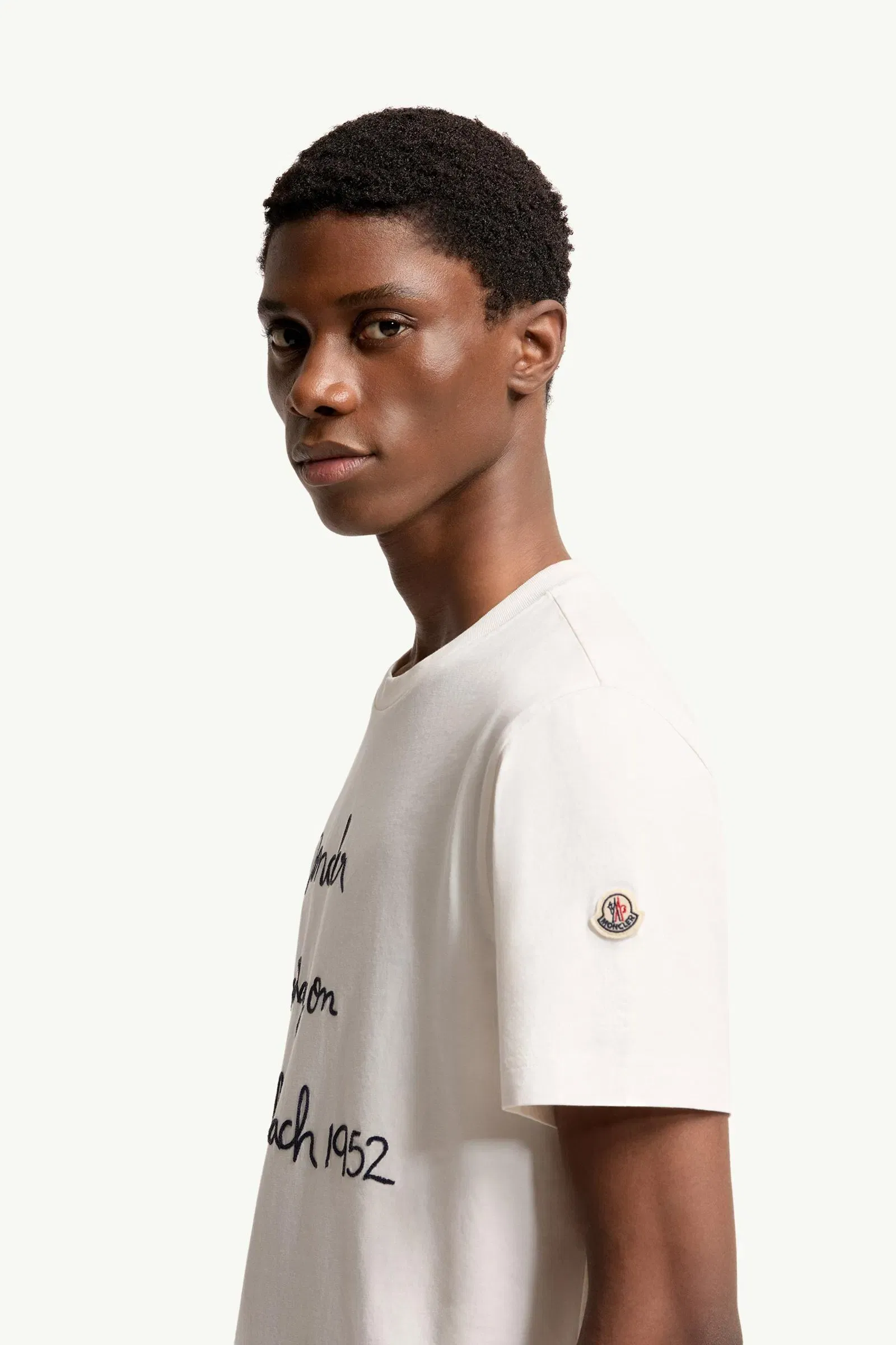 Moncler Embroidered Cotton T-Shirt White White