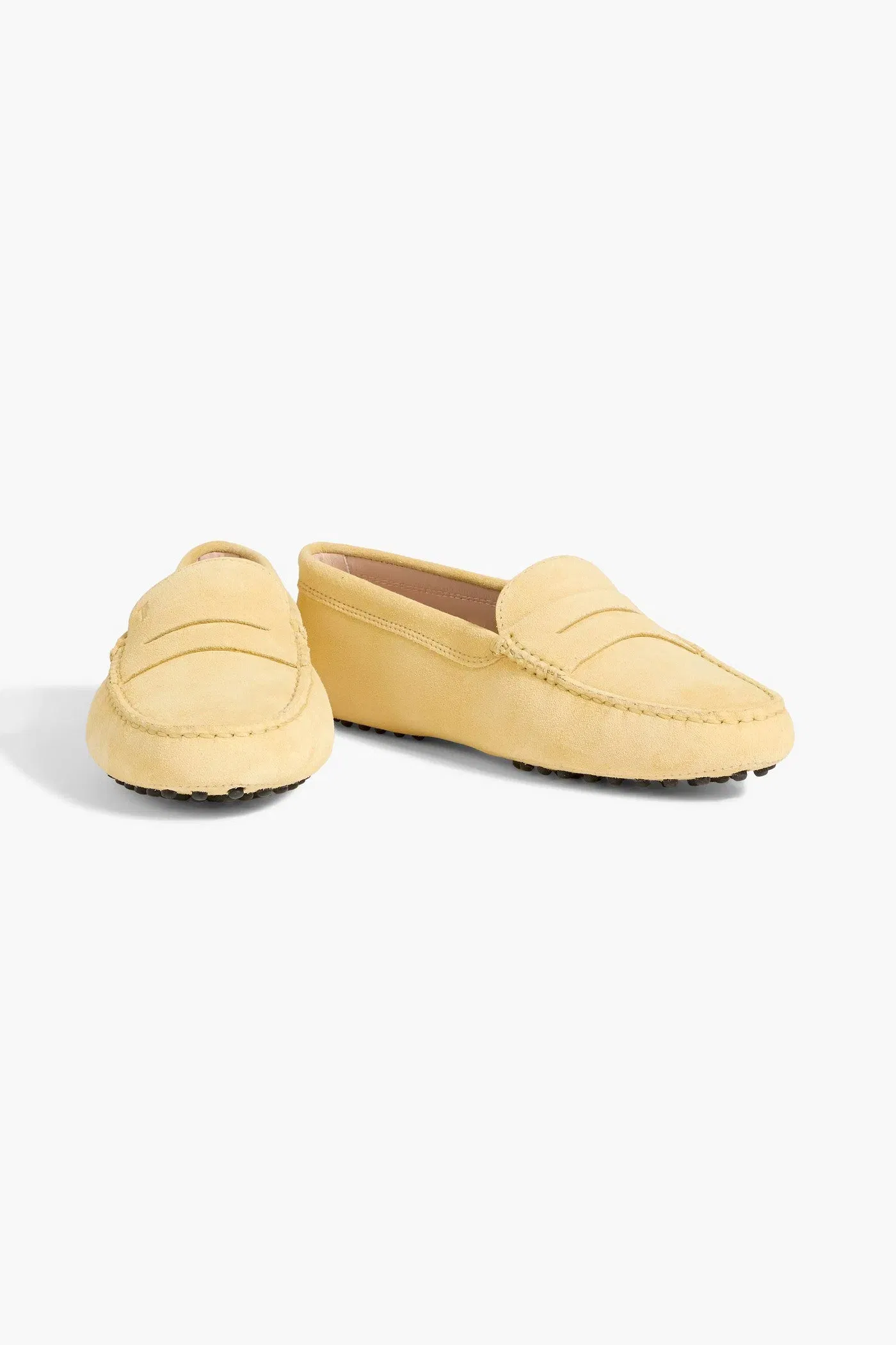 Tod's Gommino Suede Loafers Pastel Yellow Women's