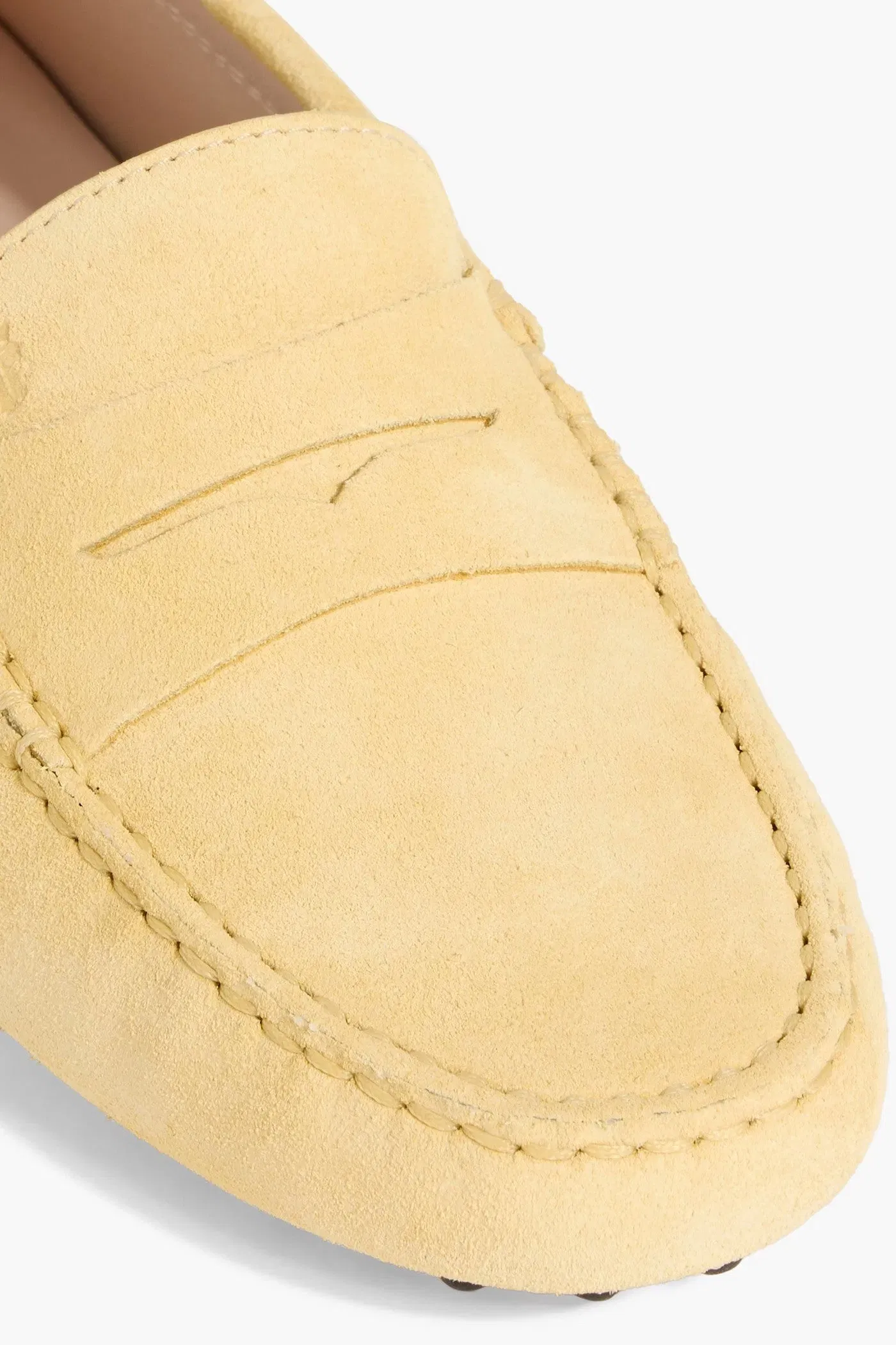 Tod's Gommino Suede Loafers Pastel Yellow Women's