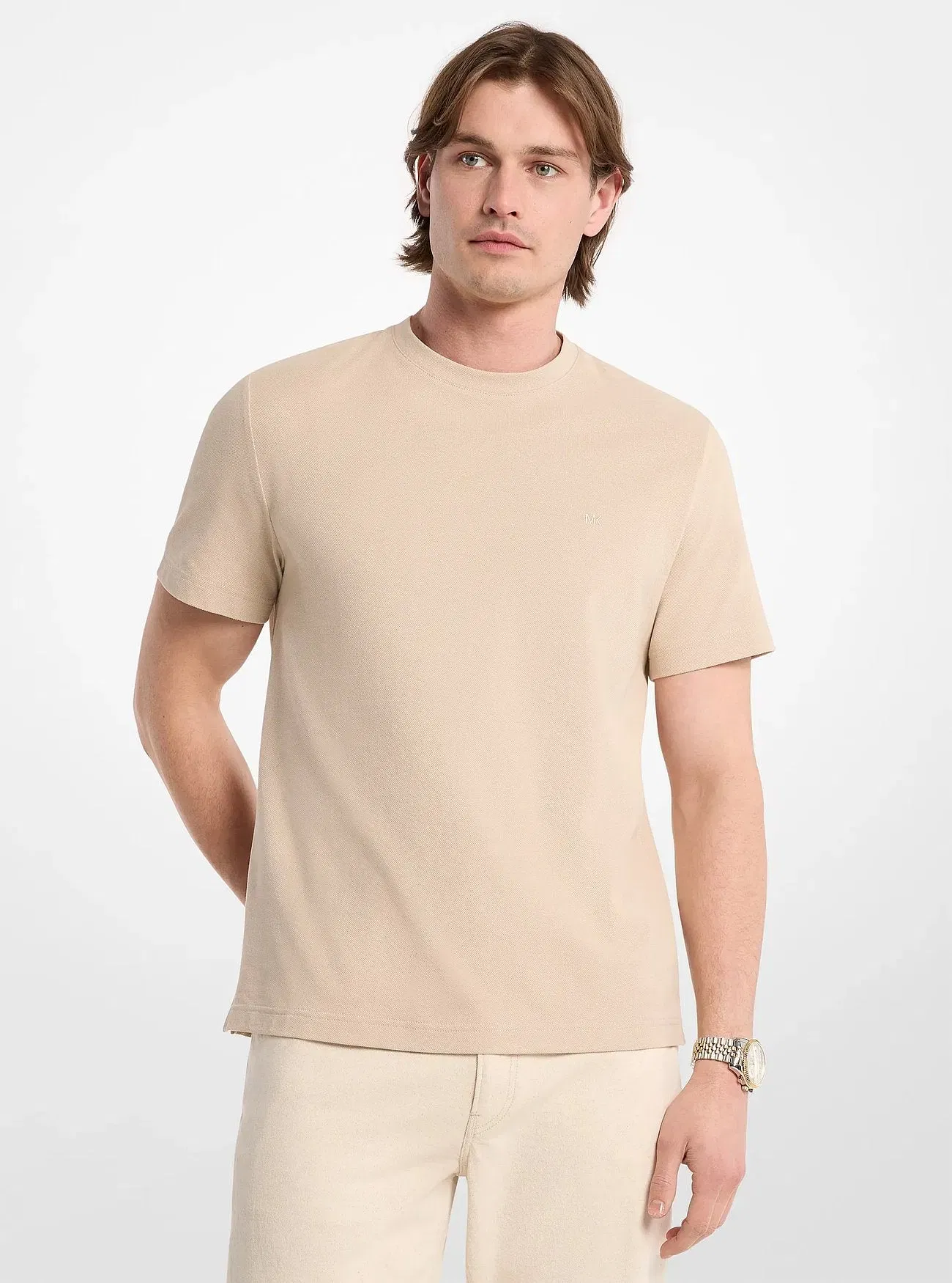 Michael Kors Cotton Piqu T-Shirt LIGHT SAND