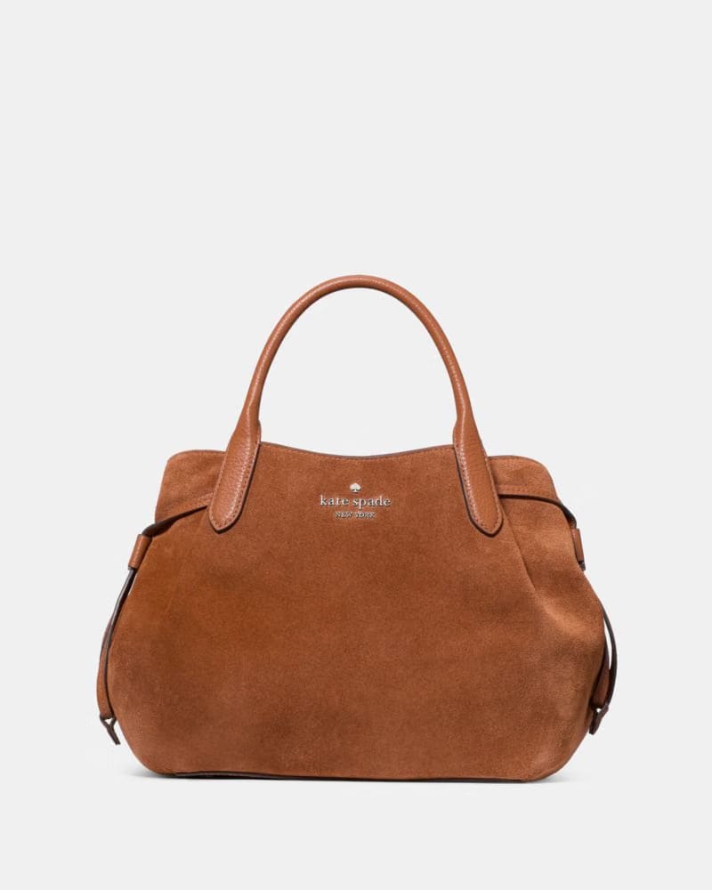 KateSpade Dumpling Suede Small Satchel Warm Gingerbread
