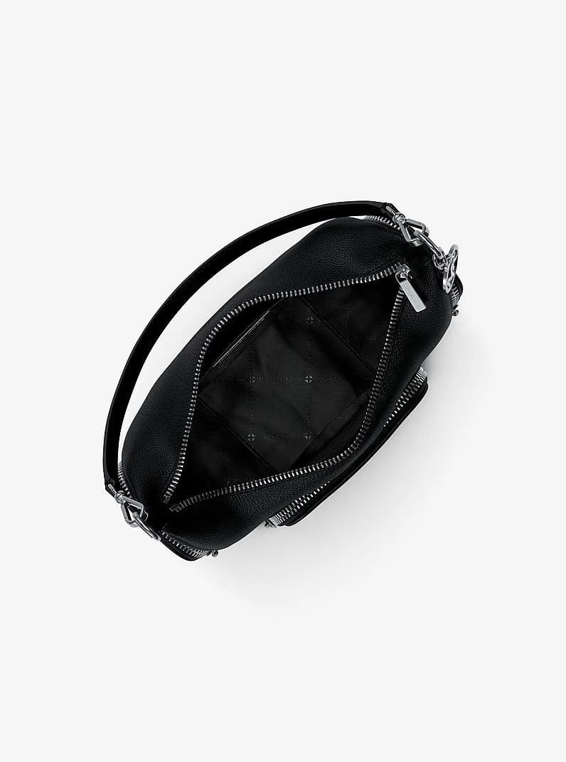 Michael Kors Merritt Small Pebbled Leather Convertible Crossbody Bag Black