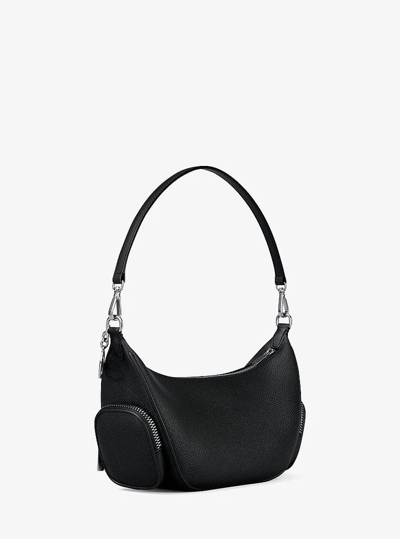 Michael Kors Merritt Small Pebbled Leather Convertible Crossbody Bag Black