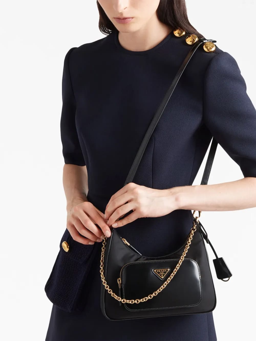 triangle-logo shoulder bag