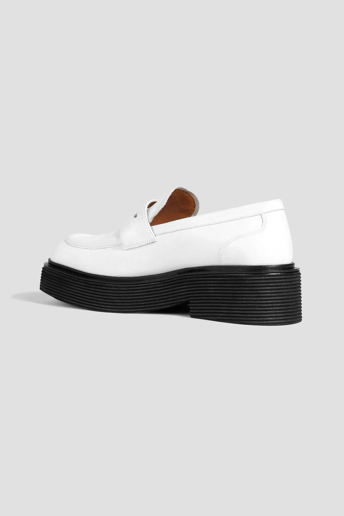 Marni Embellished Leather Platform Loafers White Women's