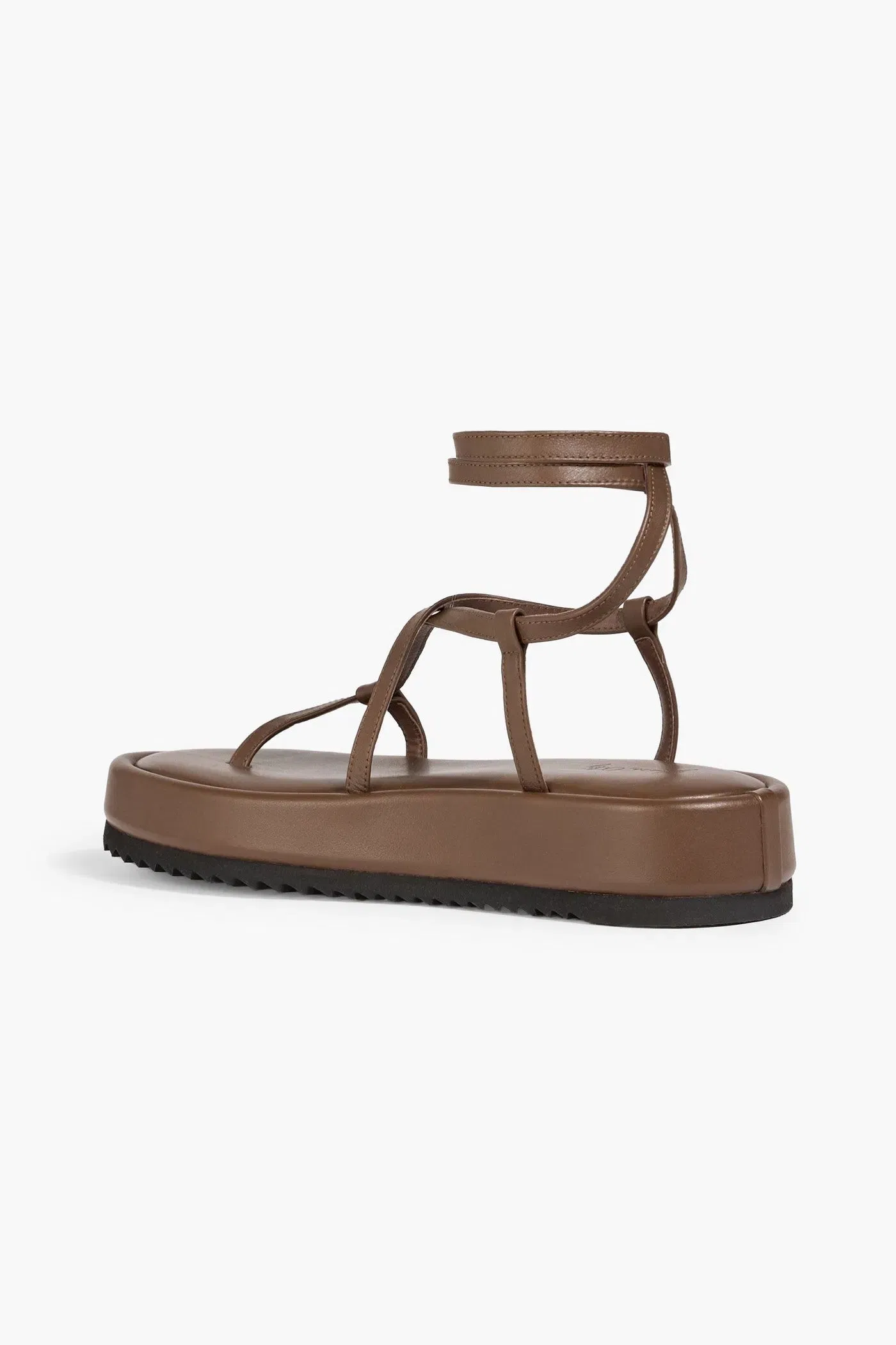 Johanna Ortiz Cocobolo Leather Platform Sandals Chocolate Women's
