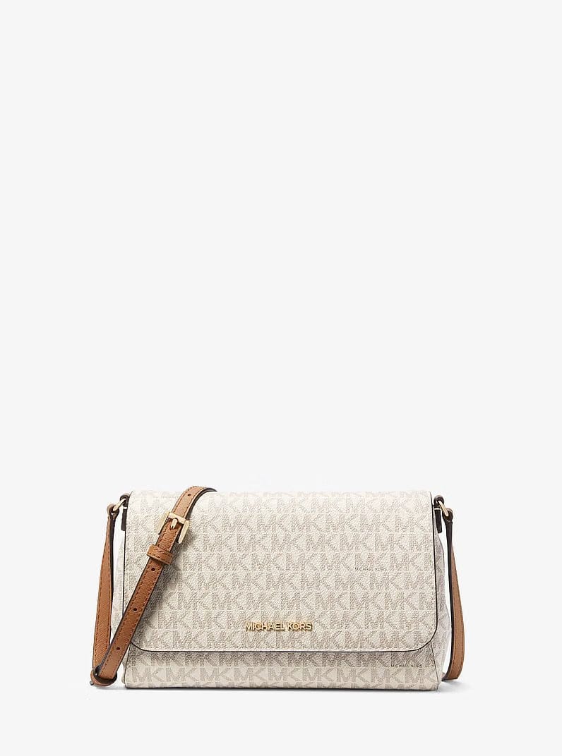 Michael Kors Medium Logo Convertible Crossbody Bag Vanilla