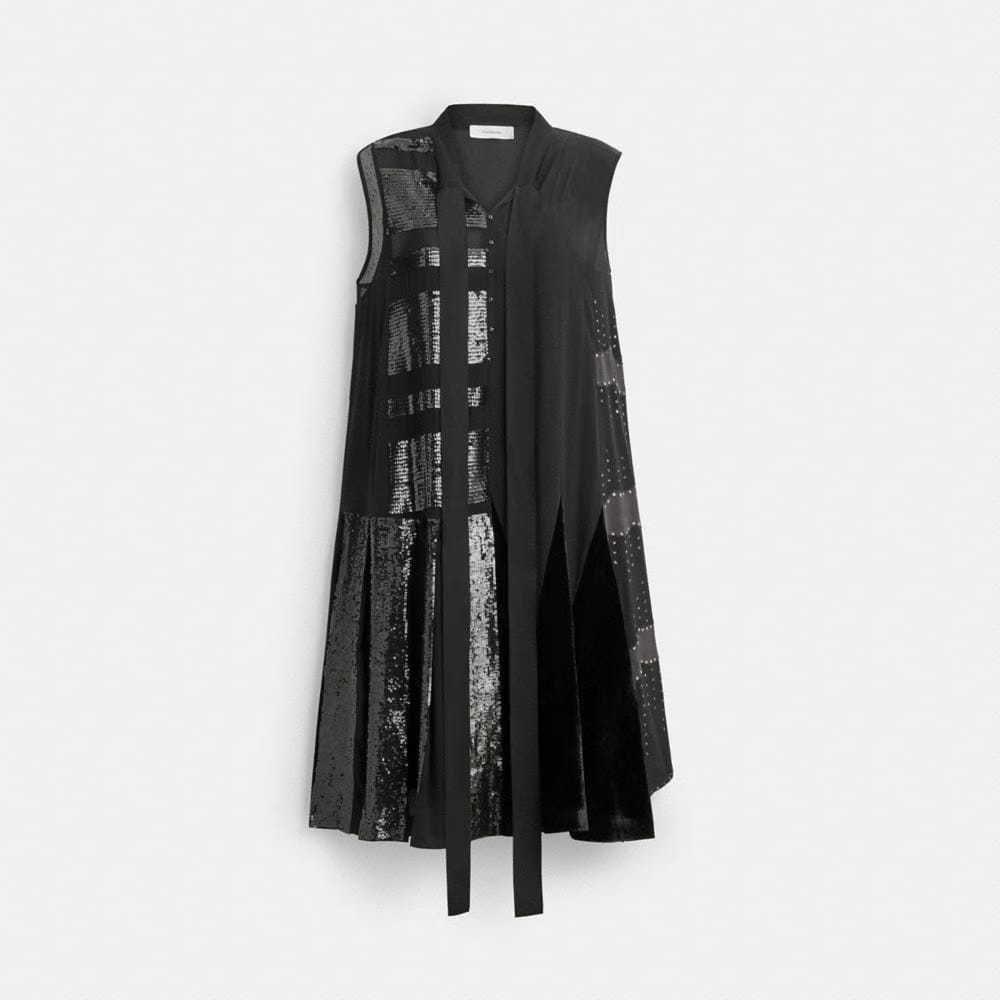 Coach Embellished Dress Black