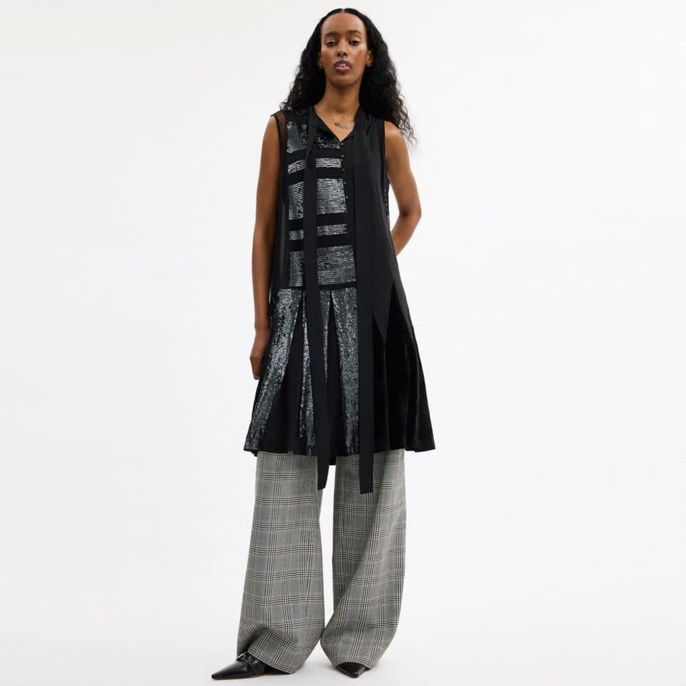 Coach Embellished Dress Black