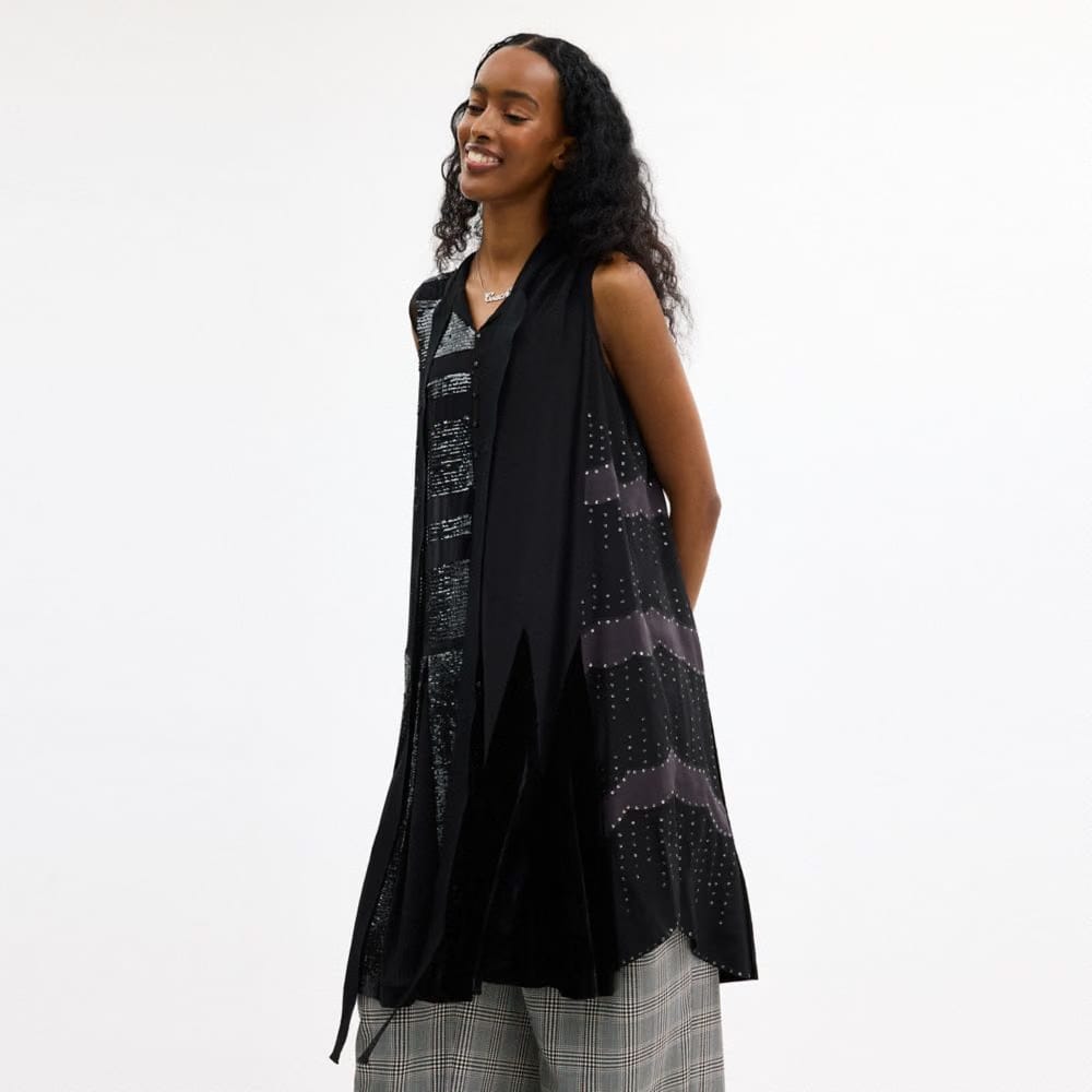 Coach Embellished Dress Black