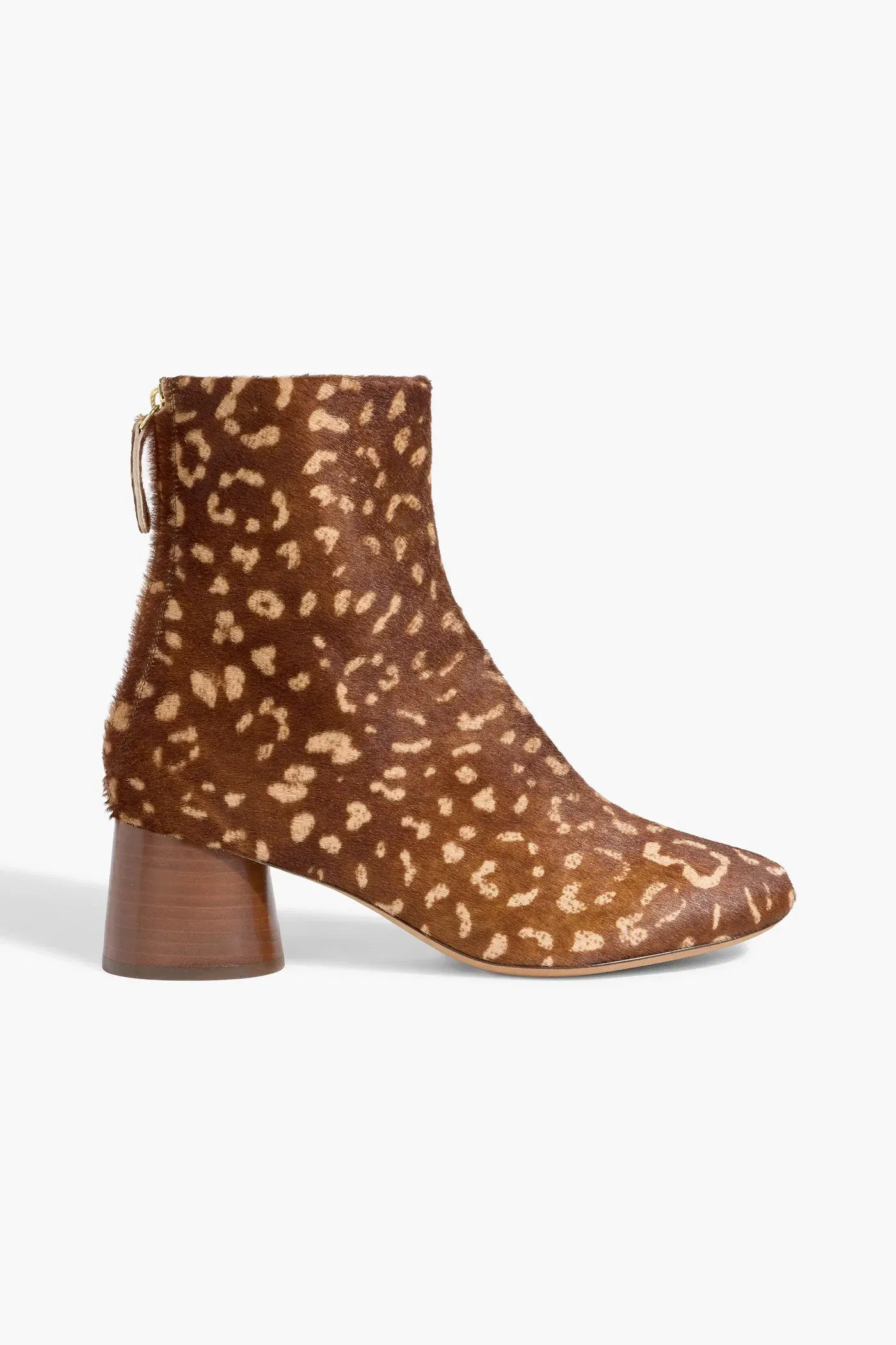 Mansur Gavriel Printed Calf Hair Ankle Boots Tan Women's