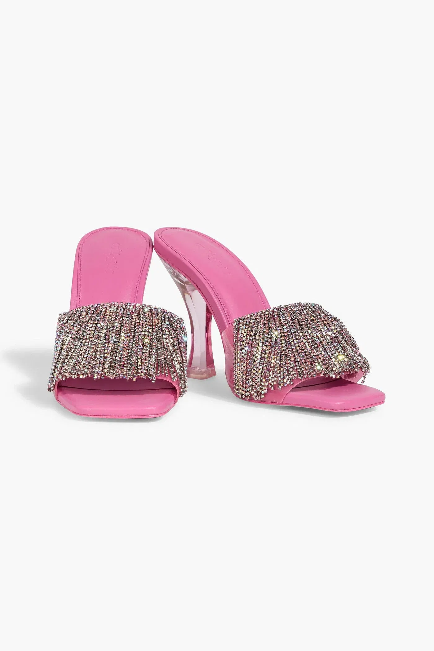 Cult Gaia Lana Crystal-Embellished Pvc Mules Pink Women's