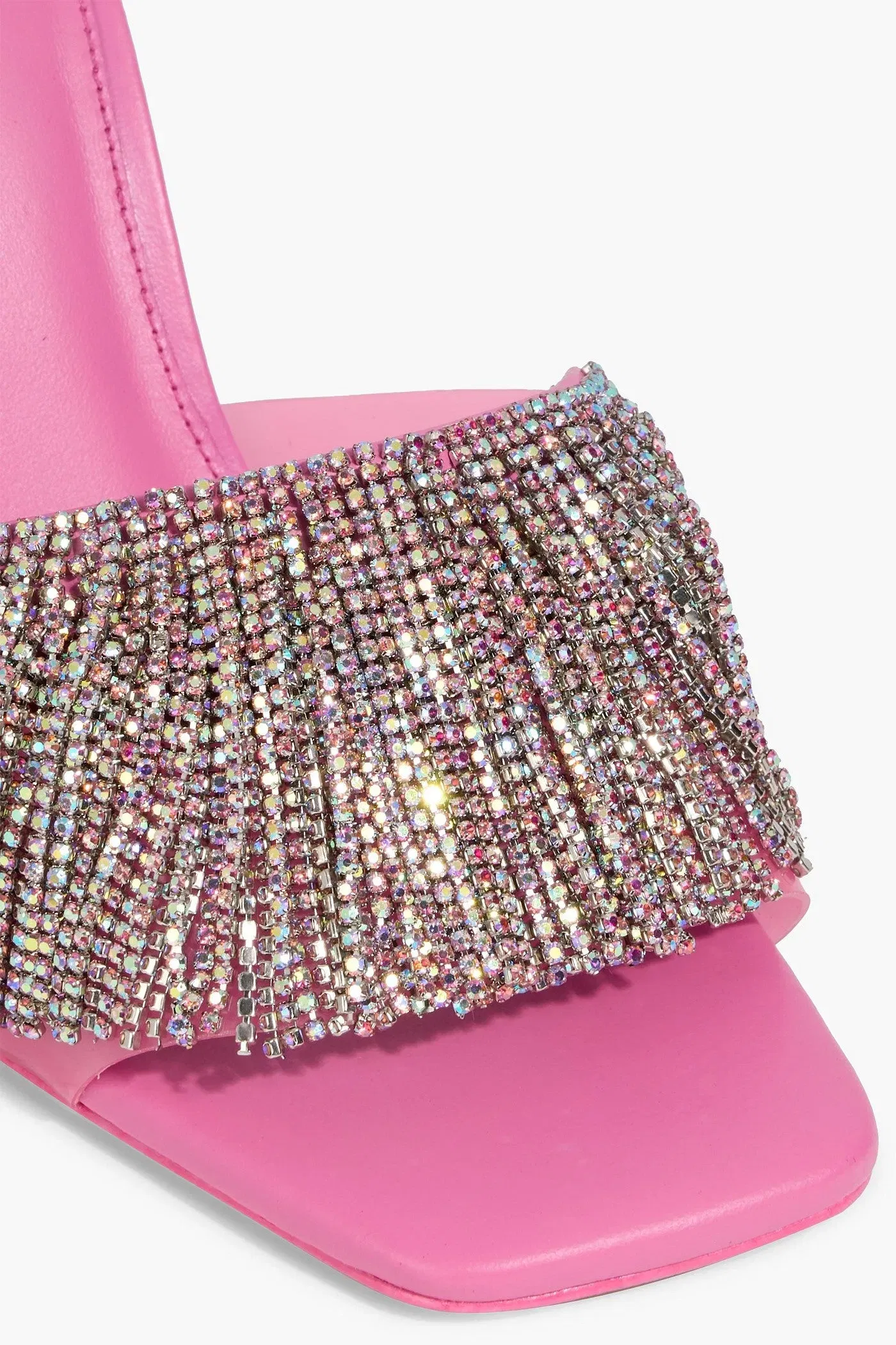 Cult Gaia Lana Crystal-Embellished Pvc Mules Pink Women's