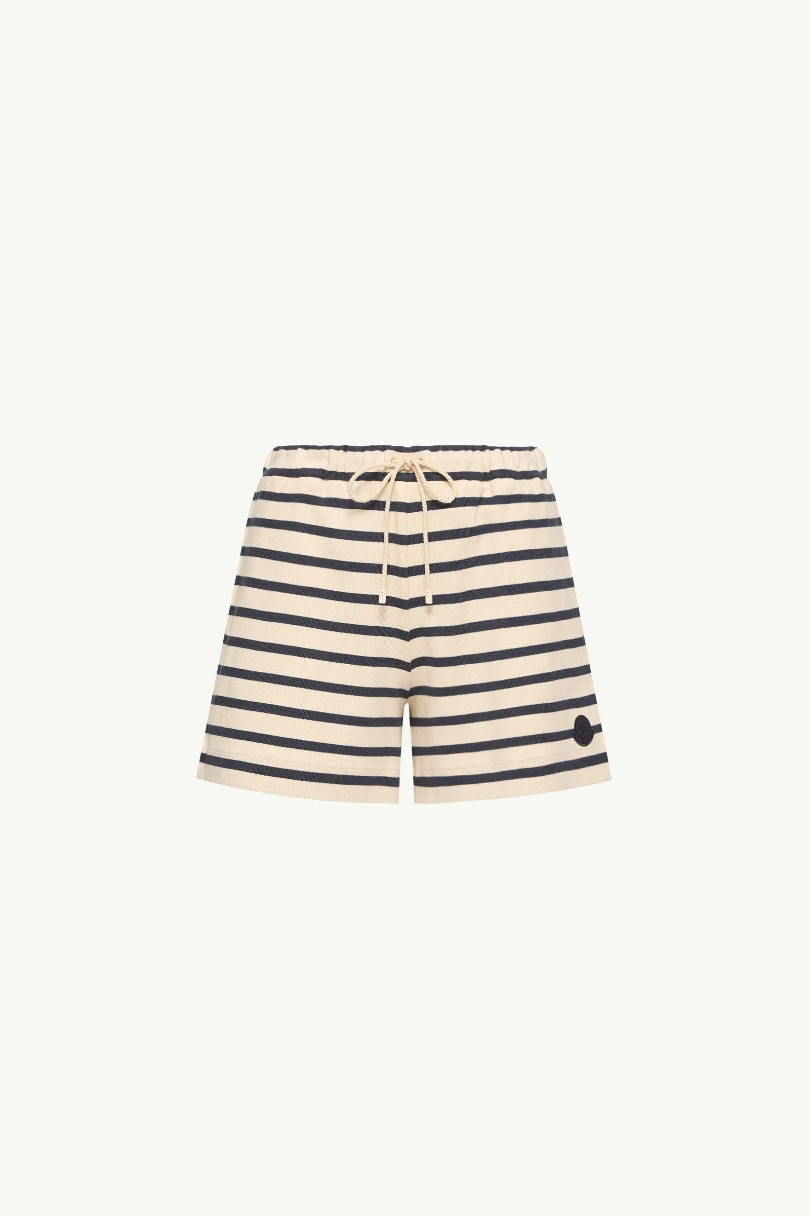 Moncler Striped Cotton Shorts White & Blue White & Blue