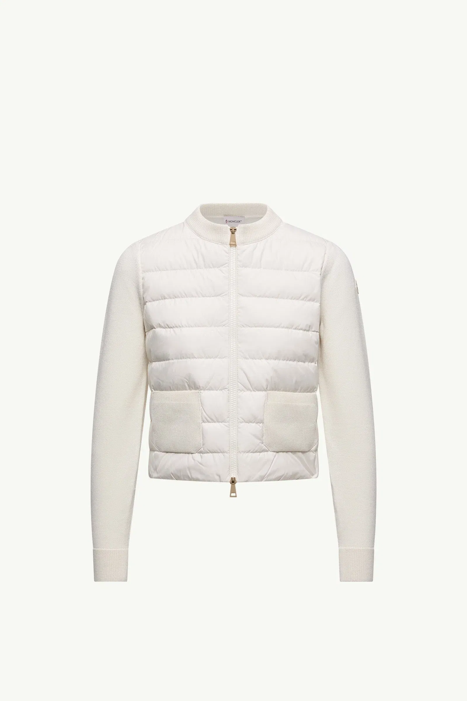Moncler Wool Padded Zip-Up Cardigan White White