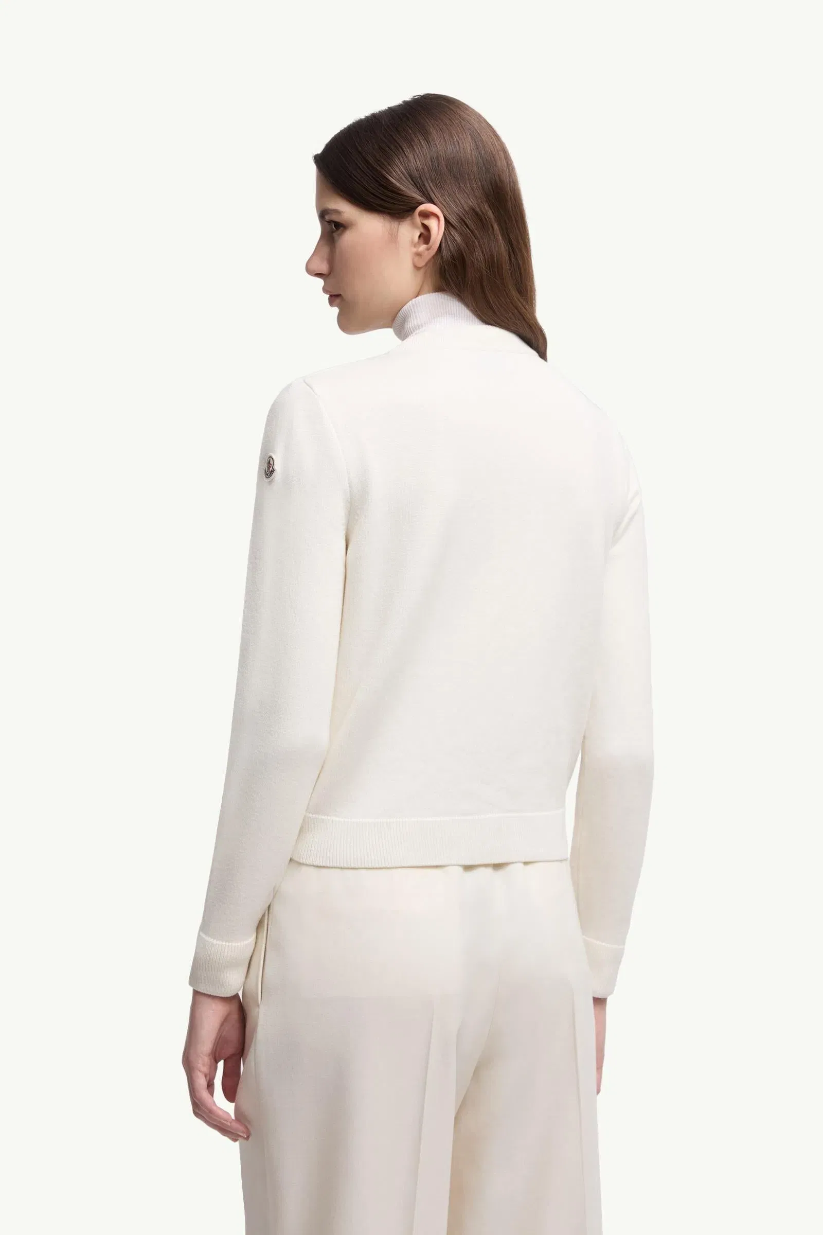 Moncler Wool Padded Zip-Up Cardigan White White