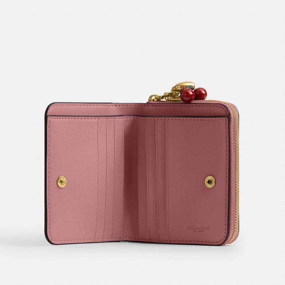 Coach Essential Billfold Wallet With Charms Brass Peony
