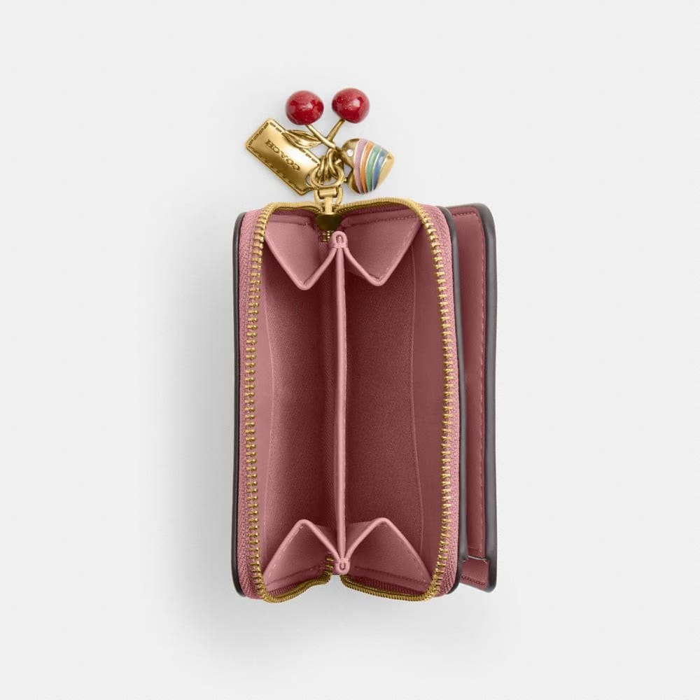 Coach Essential Billfold Wallet With Charms Brass Peony