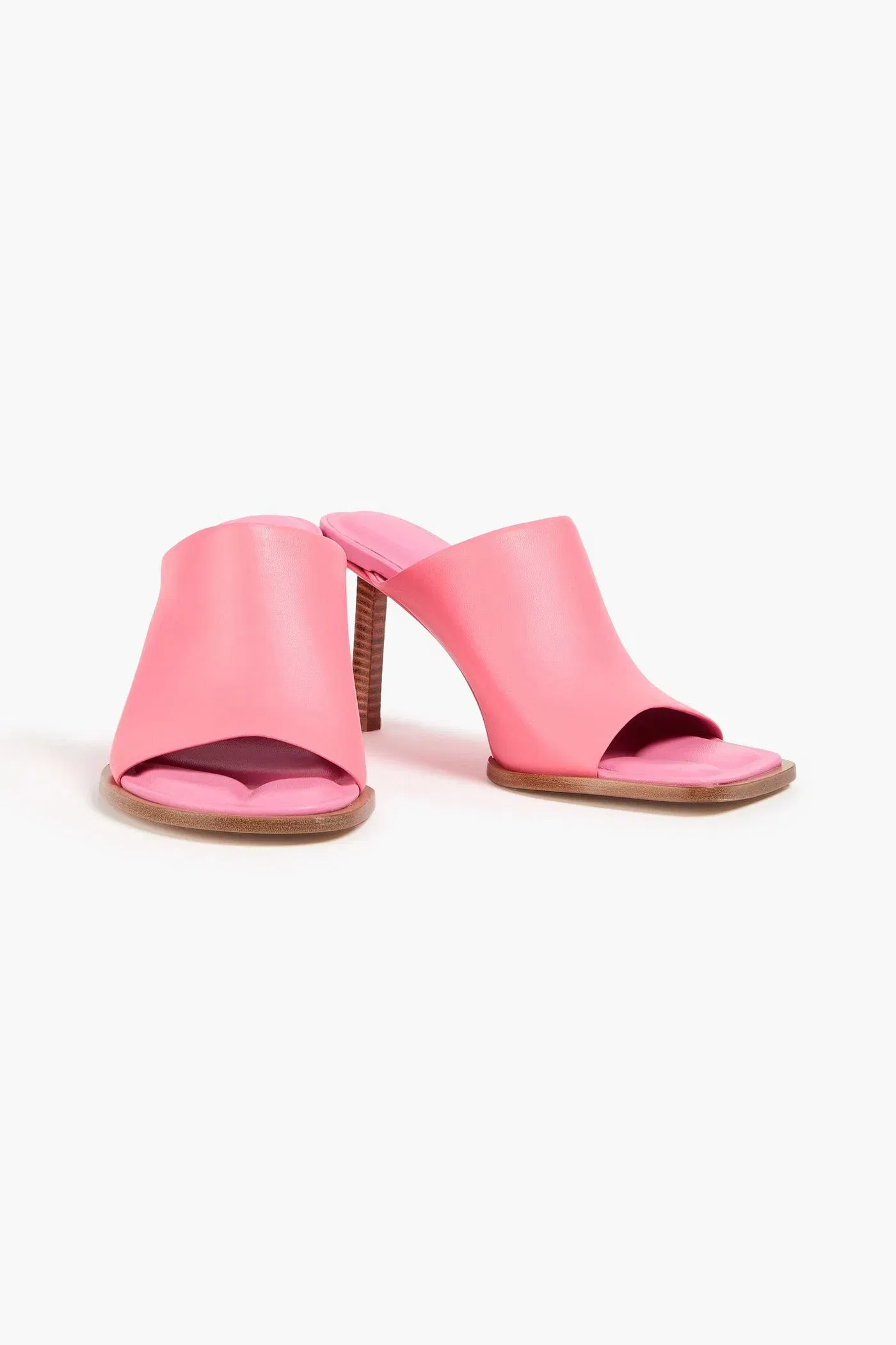 Jacquemus Rond Carr Leather Mules Pink Women's