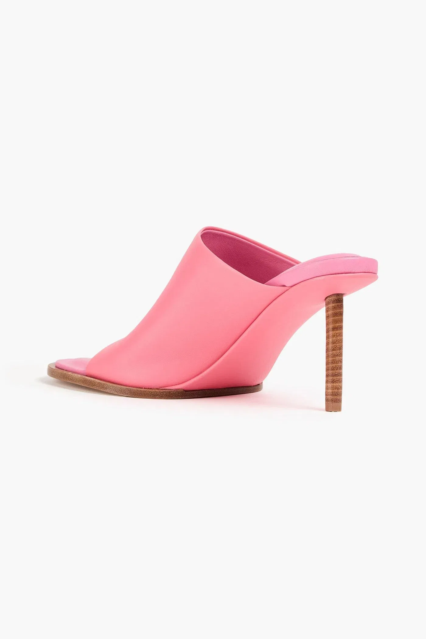Jacquemus Rond Carr Leather Mules Pink Women's
