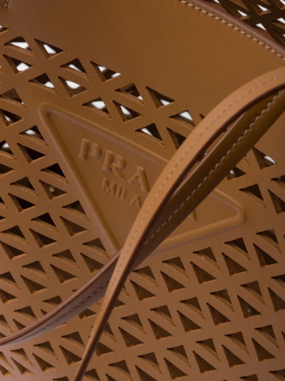 logo-perforated leather tote bag