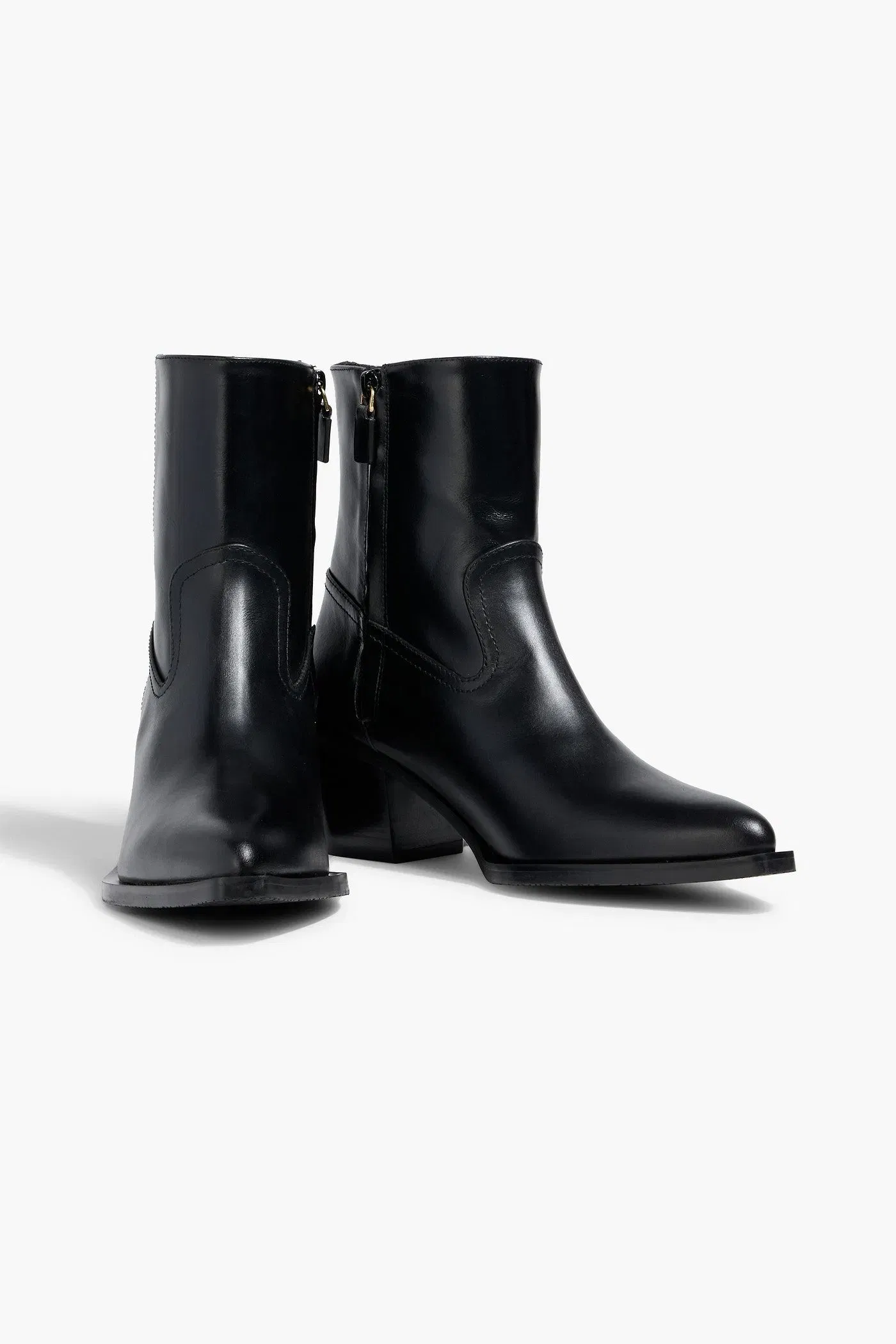 Stuart Weitzman Tate Leather Ankle Boots Black Women's