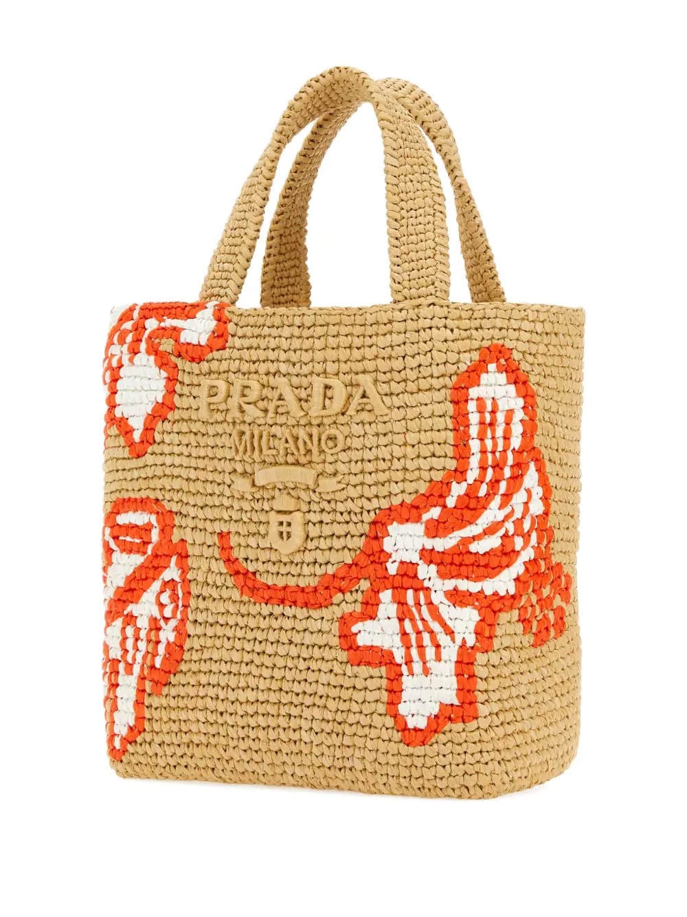 raffia floral tote bag