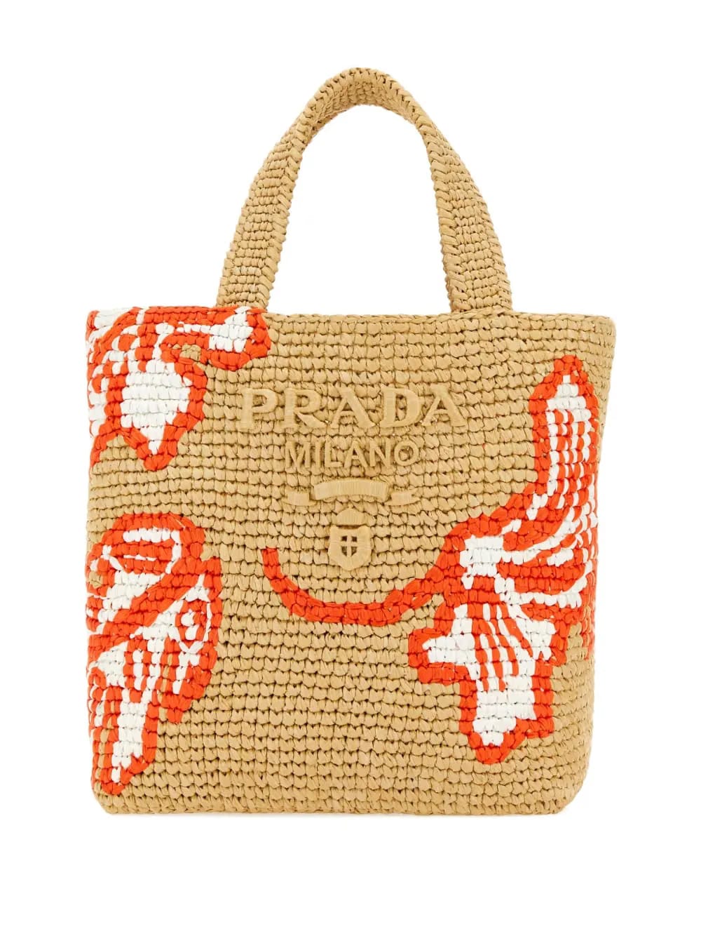 raffia floral tote bag