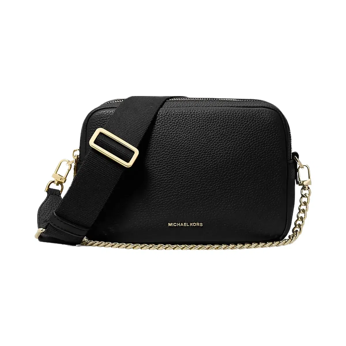 Michael Kors Bryant Medium Pebbled Leather Camera Crossbody Bag Black