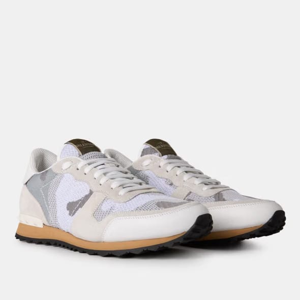 VALENTINO GARAVANI Mesh Camouflage Rockrunner Sneakers 'White'