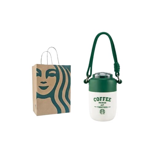 Starbucks Retro White & Green Series — Stylish & Eye-Catching — Simple, Chic, and Portable — 353ml Stainless Steel Tumbler