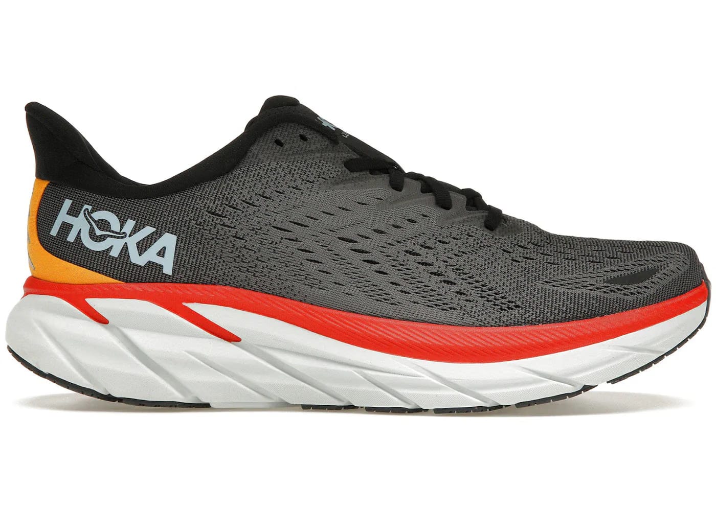 Hoka One One Clifton 8 Anthracite Castlerock Red
