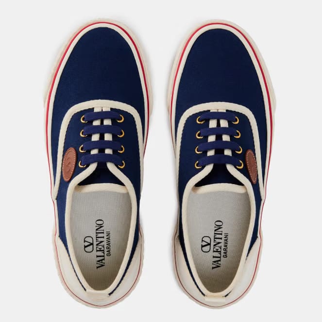 VALENTINO GARAVANI Canvas Trainers 'Indigo/Ivory'