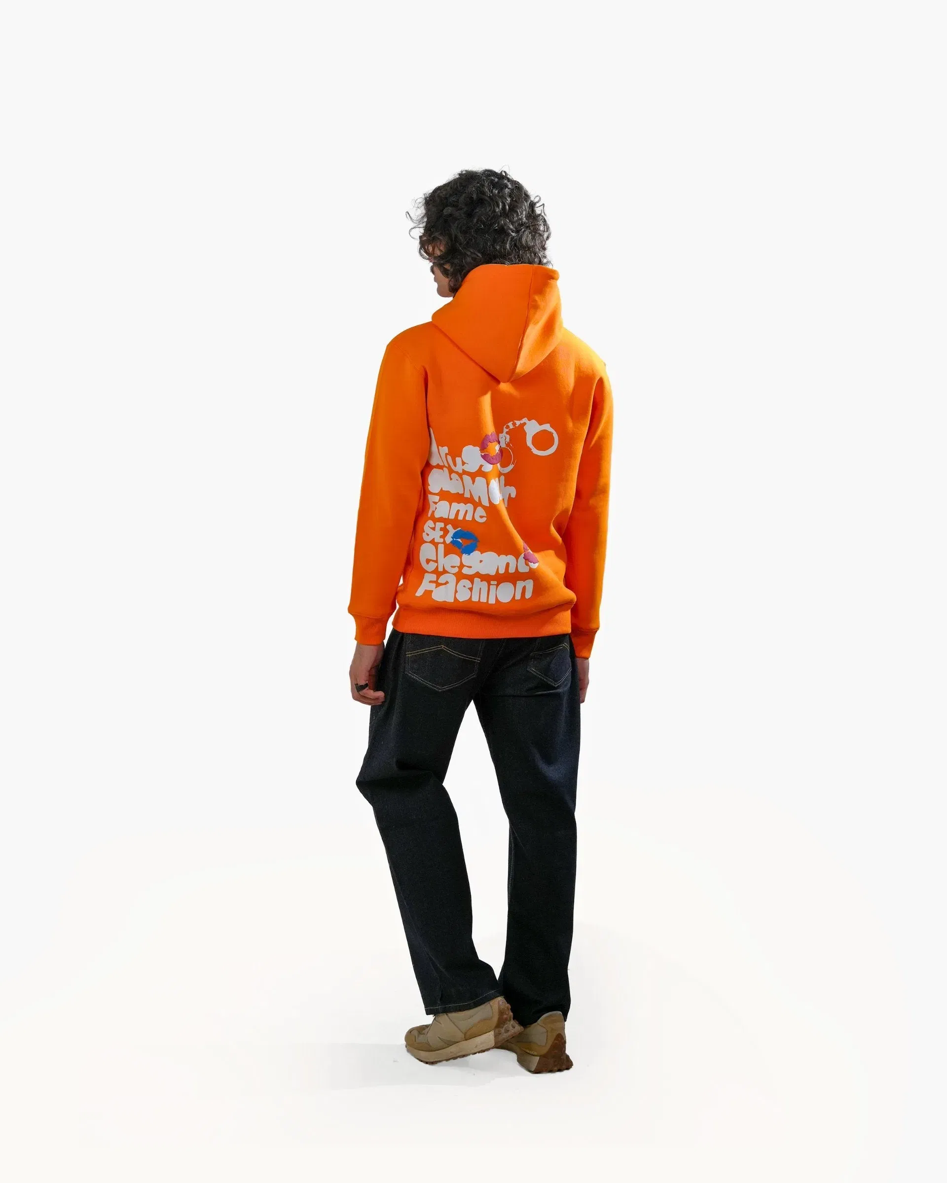 Chico' - Orange Printed Regular Fit Hoodie