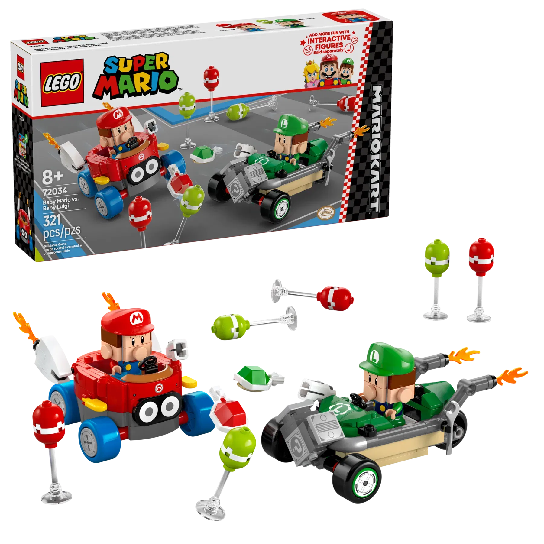 Lego Mario Kart Baby Mario vs Baby Luigi