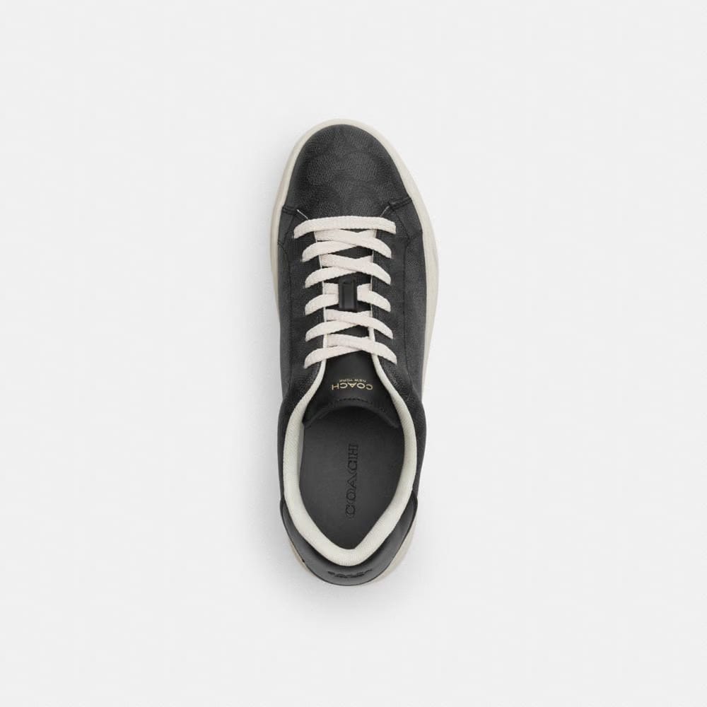 Women's Coach High Line Sneaker In Signature Canvas Charcoal Black