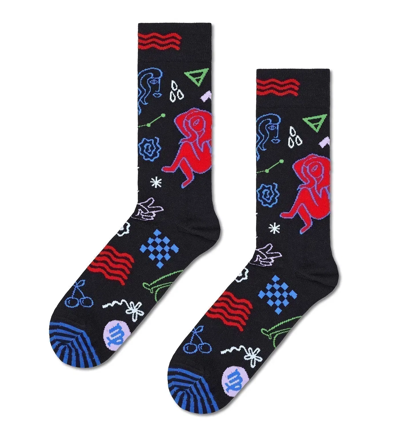 Happy Socks Unisex Virgo Crew Length Socks for Women and Men