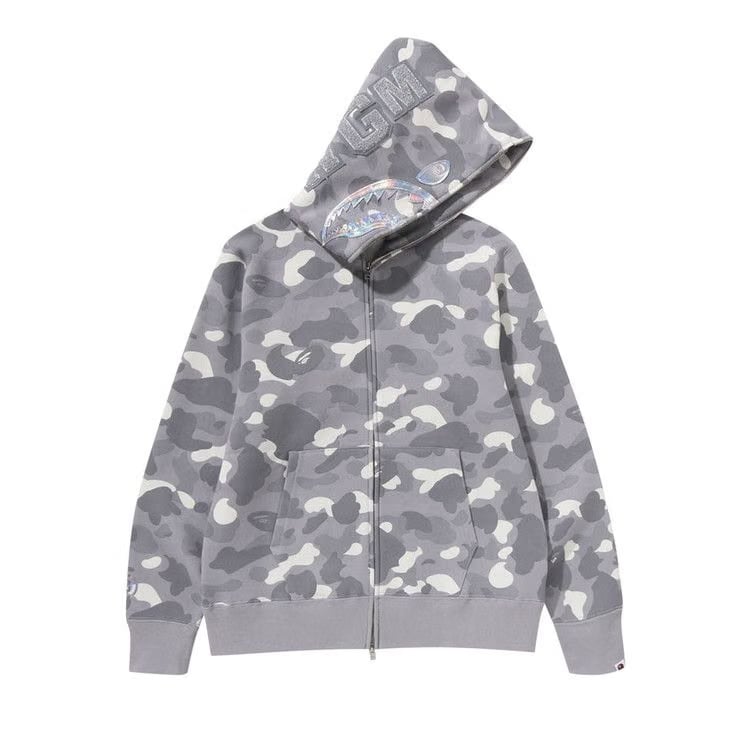 BAPE City Camo Shark Full Zip Hoodie Grey