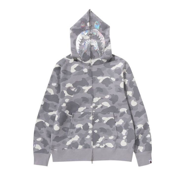 BAPE City Camo Shark Full Zip Hoodie Grey