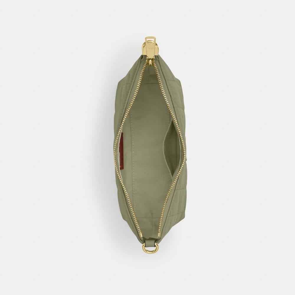 Coach Caitlin Shoulder Bag With Quilting Gold Pistachio