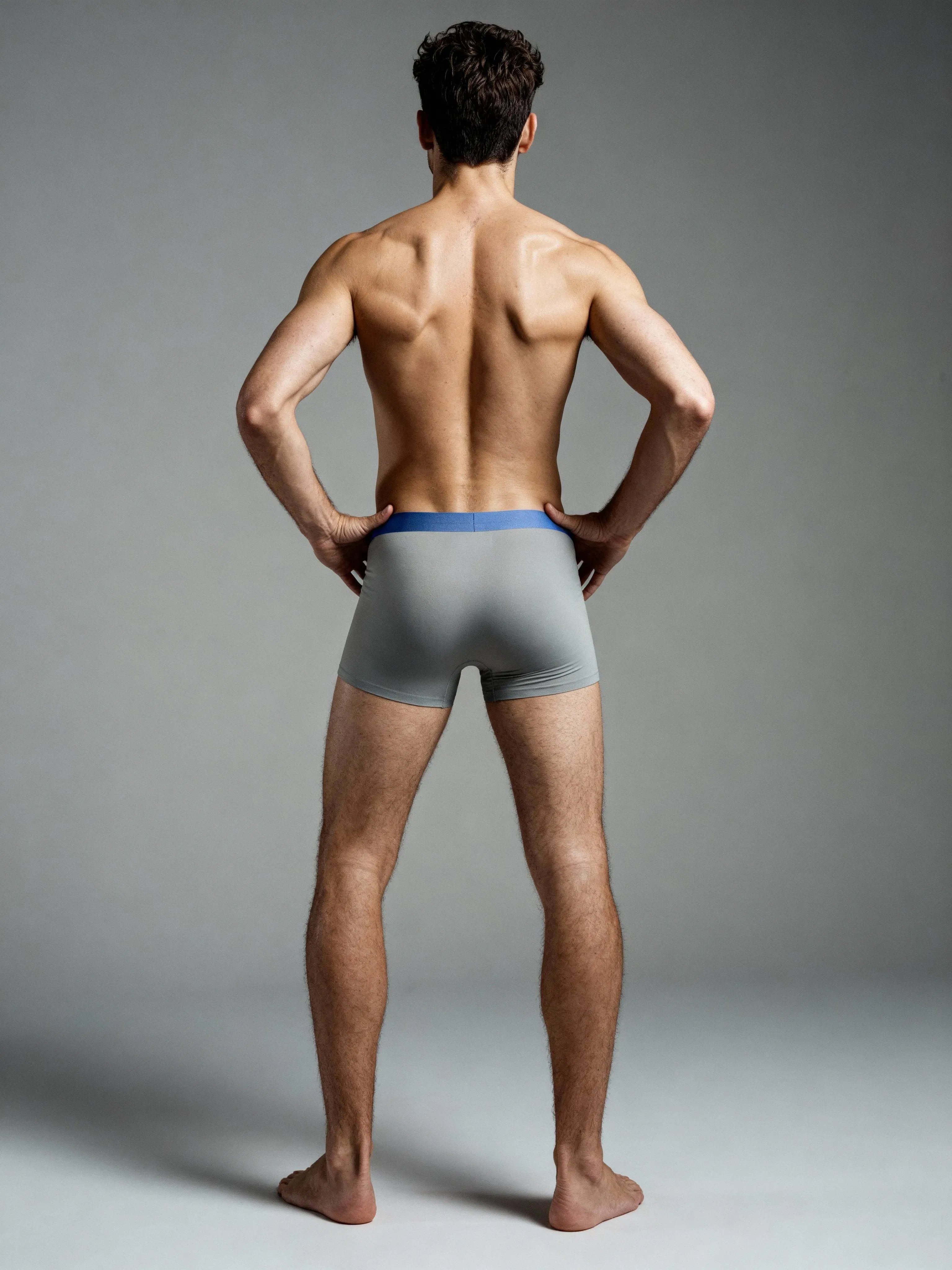 Men V Walks Light Blue Solid Luxury Elastic Trunk by Manaca