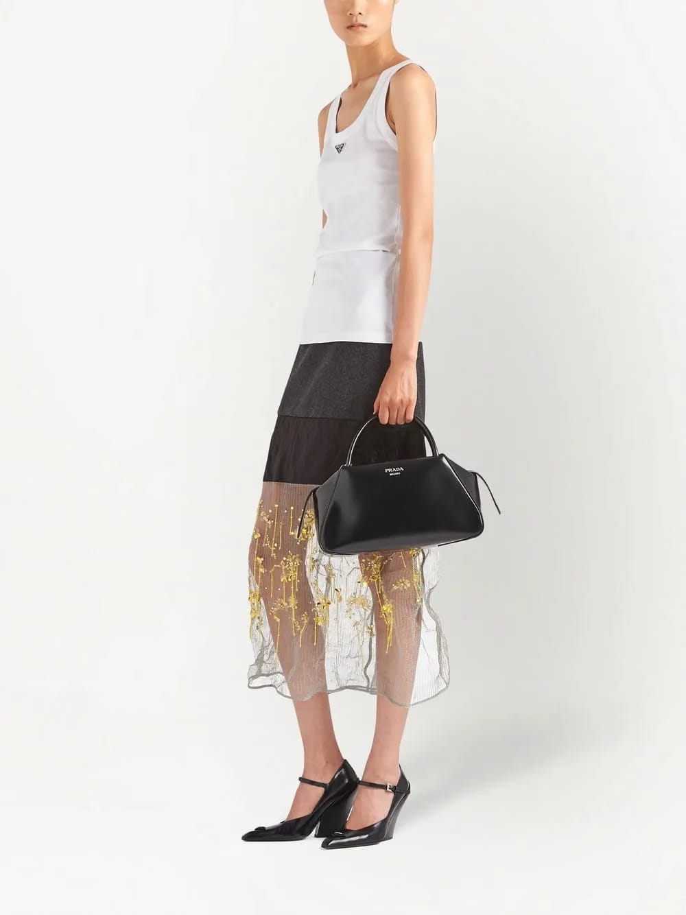 medium brushed-leather tote bag